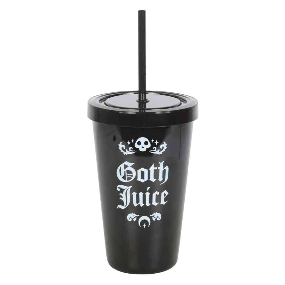 Something Different - Goth Juice Plastic Tumbler with Straw Tasse de voyage - Noir